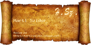 Hartl Szidor névjegykártya